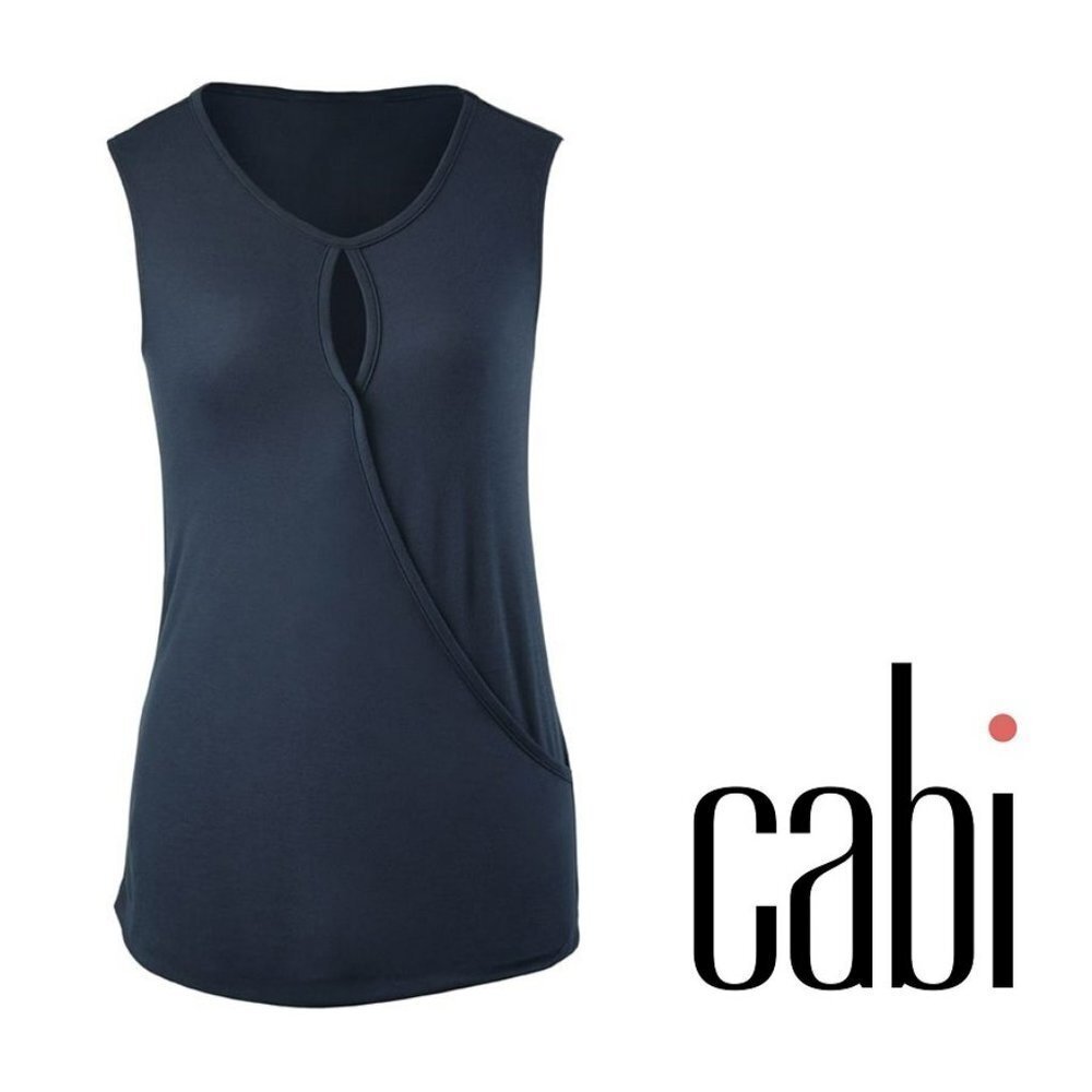 CABI Shirt Sleeveless Crossover Tee Womens S French Navy Blue $64 Jersey #300